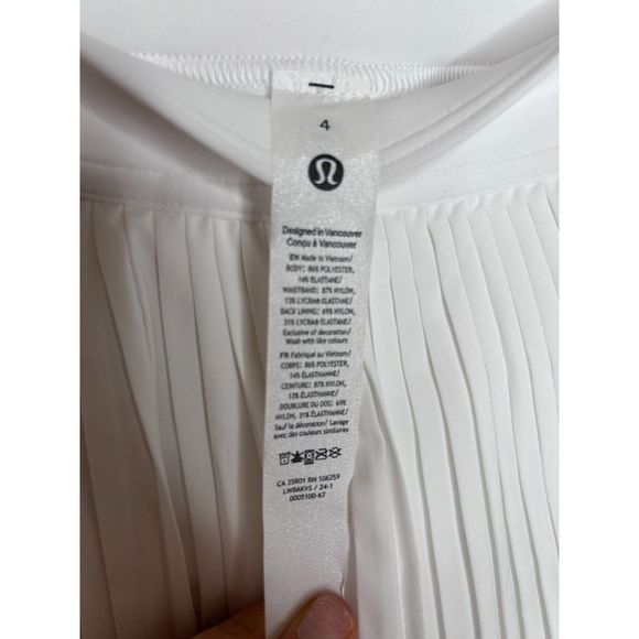 Lululemon High-Rise Pleated Tennis Skirt White Size 4  NWT - Picture 7 of 7